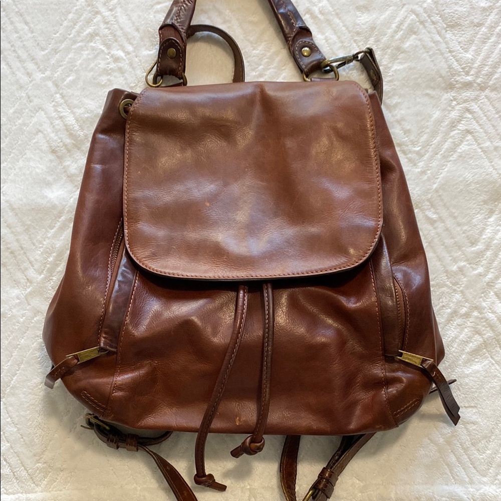 Rachel Roy ✨ Brown Leather Backpack with Adjustable Straps
